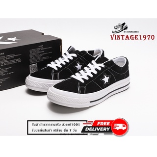 [new]รองเท้าทรงConverse Black Suede One Star Sneakers หนัง รองเท้าลำลองชาย รองเท้าผ้าใบชาย รูปถายสินค้าจริง