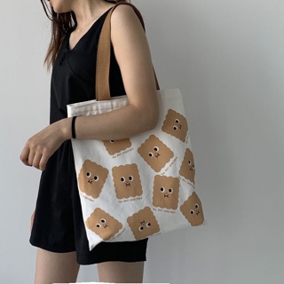 Biscuit pattern tote bag กระเป๋าผ้า