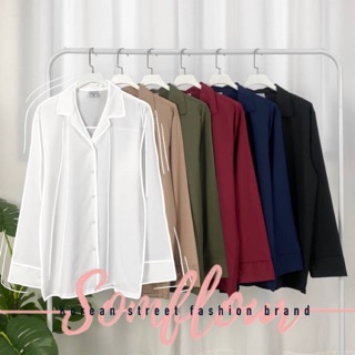 SHIRT OVERSIZE สีพื้นคอฮาวาย ‼️‼️