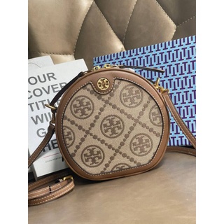 📮@2150.-🔥🔥SUMMER SALE 7 % +📍(ส่งฟรี EMS)🔥🔥💯Tory burch T Monogram Moon Bag