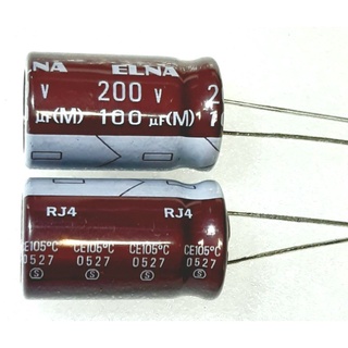 Elna RJ4 100uf 200v capacitor ตัวเก็บประจุ คาปาซิเตอร์