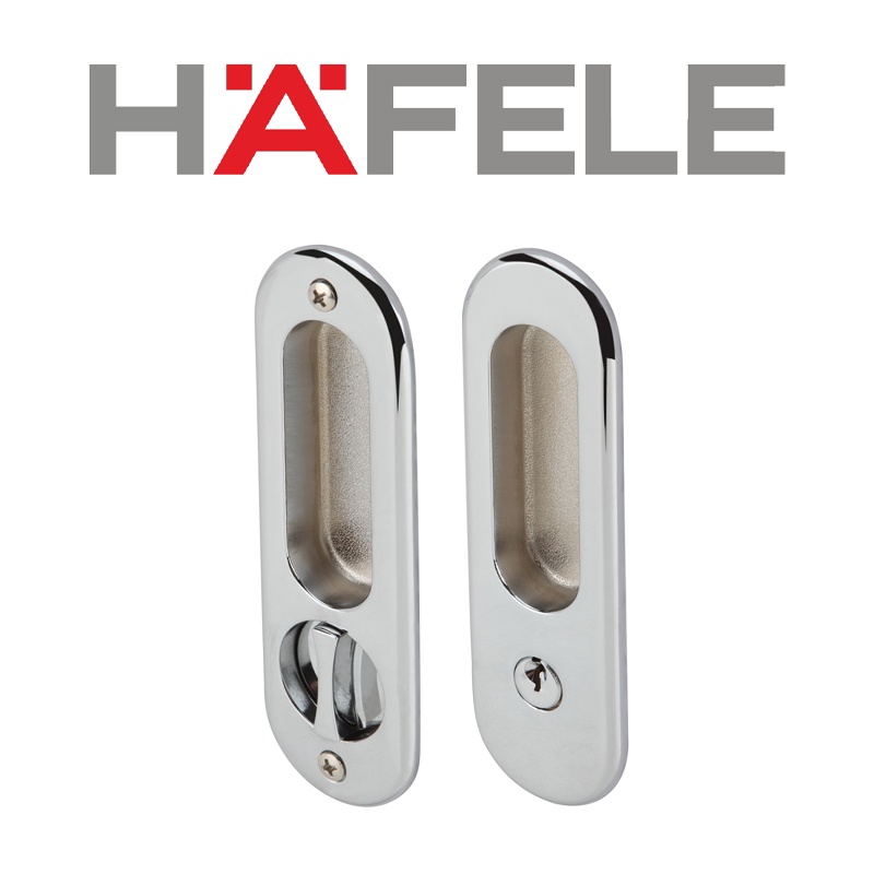 HAFELE กุญแจบานเลื่อนมีที่ล็อก (ประตูไม้) 499.65.092 พร้อมอุปกรณ์ติดตั้ง