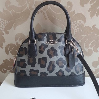 🖤 coach MINI CORA DOMED SATCHEL WITH OCELOT PRINT