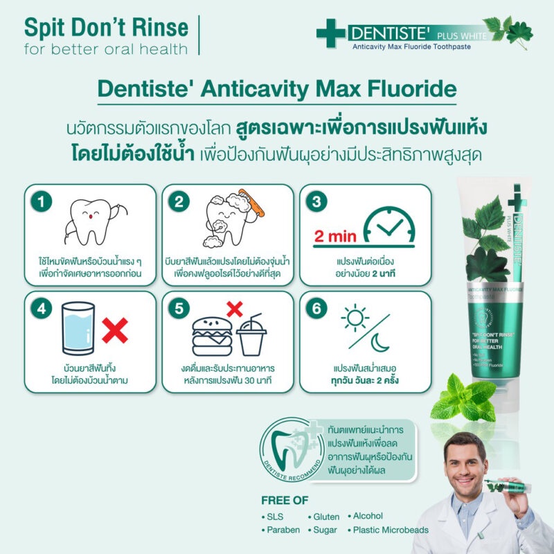 ยาสีฟัน Dentiste Anticavity Max Fluoride Toothpaste 45 g. ราคา ถูกที่สุด ดีลบีเคเค แกลเลอรีภาพที่ 6