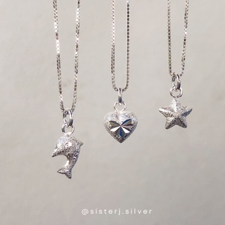 Sister J. glitter pendant จี้เงินแท้ จี้หัวใจ จี้ดาว จี้โลมา (เฉพาะจี้) /silver925