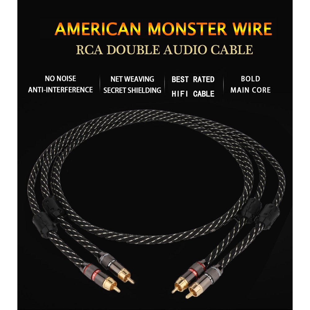 มาใหม่ Arriavl สายเคเบิลเชื่อมต่อเสียงสเตอริโอ HIFI RCA Hi-Fi Audio 2rca เป็น 2rca ประสิทธิภาพสูง