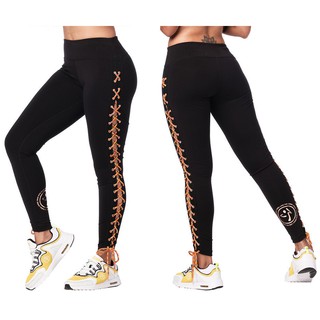 Zumba Mix It Up Laced Up Ankle Leggings (กางเกงเลคกิ้งออกกำลังกายซุมบ้าและโยคะ)