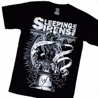 【ใหม่】SLEEPING WITH SIRENS BLACK CROW เสื้อยืดผ้าฝ้ายลิมิเต็ดอิดิชั่น