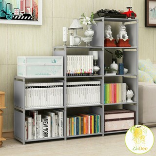 ชั้น ""วางหนังสือ DIY"" ช่องวภางของอเนประสงค์ โครงอลูมิเนียม ชั้นวางของ Multifunctional bookshelf