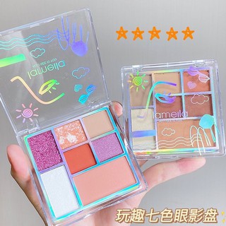 บลัช+อายแชโดว์+ไฮไลท์(ใหม่) ได้7 สี sequin eyeshadow cream เจลกากเพชรทาตา กลิตเตอร์วิ้งดาว ได้7สี