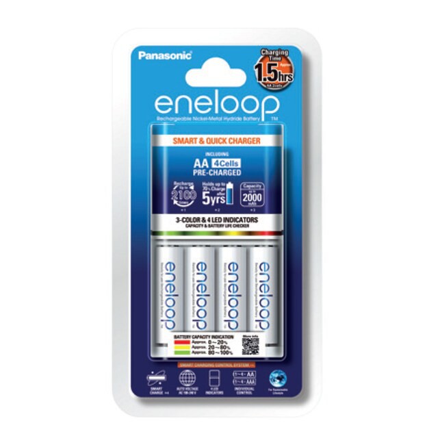 แท่นชาร์จ + ถ่าน Eneloop AA 4 ก้อน Panasonic K-KJ55MCC40T แท้ ประกันศูนย์ไทย snapshot