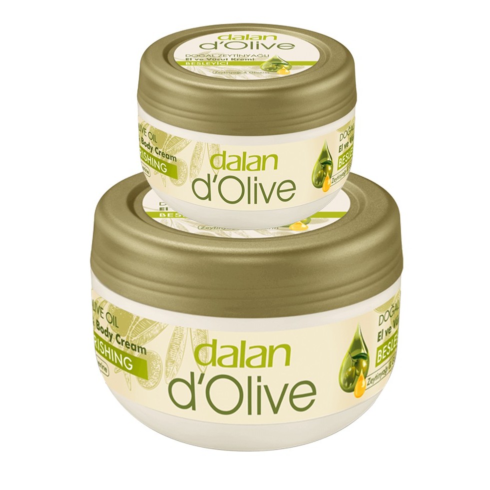 (พร้อมจัดส่ง) ชุดสุดคุ้มสองกระปุก ขนาด 300 มล.+150 มล.ครีมน้ำมันมะกอก Dalan d'Olive Nourishing Hand 