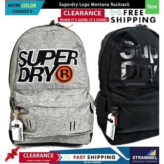 SUPERDRY กระเป๋าเป้สะพายหลังลําลอง พิมพ์ลายโลโก้ Montana Rucksack สําหรับการเดินทางประจําวัน