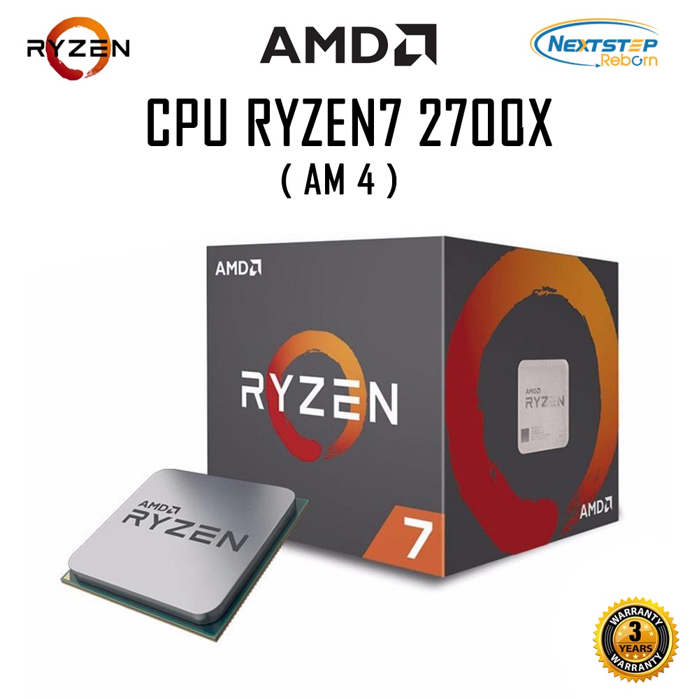 CPU AMD AM4 RYZEN7 2700X 3.7 Ghz 8 Cores 16 Threads ของใหม่ประกัน 3 ปี