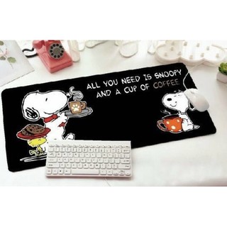 SNOOPY  COFFEE    แผ่นรอง คีย์บอร์ด รองคีย์บอร์ด keyboard ลาย    SNOOPY  COFFEE  B  สนูปปี้  ขนาด 30 x 70 cm  by  MNN