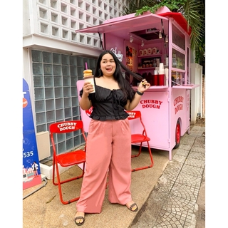 CurveG Wide Leg Pants Pink กางเกงขายาว สีชมพู