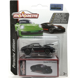 Majorette Porsche 911 Carrera S - Black / Red Stripe - Porsche Edition /Wheels 5YGRT /scale 1/64 (3") Package with Box