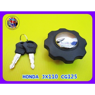 ฝาถังน้ำมันพร้อมกุญแจ Honda JX110 CB100 CB125 S90 S110 SL100 CG125 Fuel Tank Cap Black