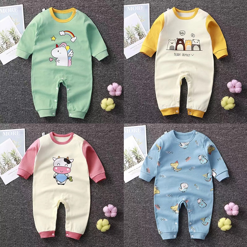 LTY06 รอมเปอร์เด็ก บอดี้สูทเด็ก แขนยาว-ขายาว ผ้านิ่มใส่บาย ชุดเด็กอ่อน ชุดเด็ก