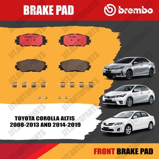 Brembo ผ้าเบรค TOYOTA COROLLA  ALTIS 2008-2013, 2014-2019 โตโยต้า อัลติส ปี 2008-2013, 2014-2019 [หน้า, ดิสก์หลัง]