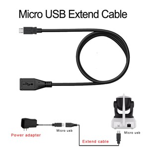 สายไฟกล้องวงจรปิด สายไฟเพิ่มความยาว Micro USB 3 ม., 5 ม. สำหรับกล้อง IP Camera