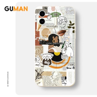 Guman เคสไอโฟน เคสซิลิโคนนุ่มขอบเหลี่ยมกันกระแทกน่ารักตลก เคสโทรศัพท์ Compatible for iPhone 14 13 12 11 Pro Max SE 2020 X XR XS 8 7 6 6S Plus พลัส XYB791