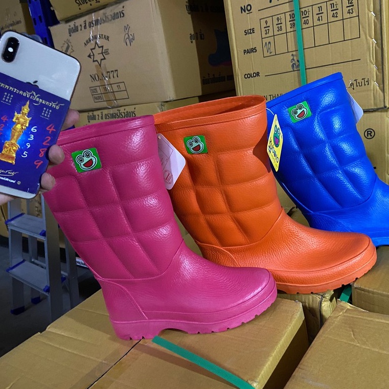 Kuboro [รองเท้าบูทกบ 12 นิ้ว A-1000 Rubber Rain Boots บู้ตยางทำนา บู้ทตลาดสด A1000 บู๊ตกบ A-1500