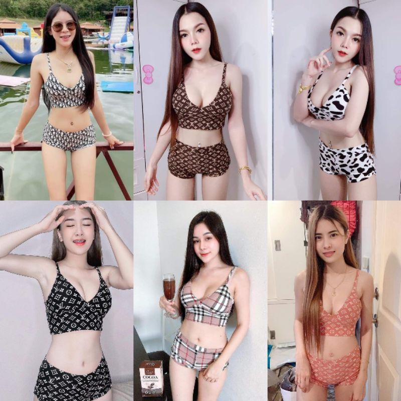 ชุดเซ็ทสายฝอ (เสื้อมีฟองน้ำ)+กางเกง งานใหม่ล่าสุด แซ่บซี๊ด XS-XL ใส่ได้จ้า