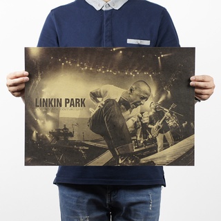 Linkin Park / B/Rock Band/Nostalgia/Kraft กระดาษคราฟท์สําหรับติดตกแต่งผนังบ้าน 51X36ซม.