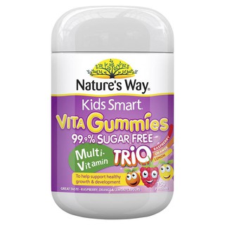 Natures Way Kids Smart Vita Gummies Sugar Free Multi-Vitamin Trio 150 Pastilles