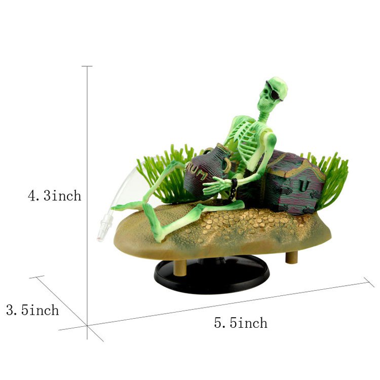 View of Simulated Pet Aquarium Ornaments Fish Tank Pirate Skeletons Decoration ...