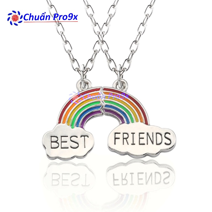 ชุดสร้อยคอและเพื่อนสายรุ้งที่ดีที่สุด 2 ชิ้น Rainbow LGBT