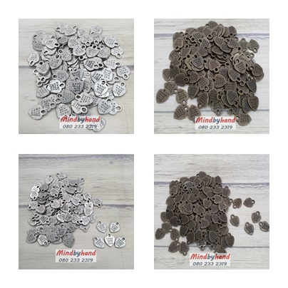 ป้ายเหล็กแฮนด์เมค รูปหัวใจ สีเงิน / สีรมควัน  (30434)