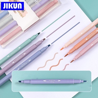 ปากกาไฮไลท์ 6 สี - Jikun แปรงเครื่องสําอาง 1 ชุด