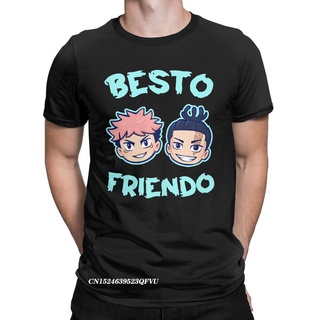 เสื้อยืดโอเวอร์ไซส์เสื้อยืดคอกลม พิมพ์ลายอนิเมะ besto friendo yuji todo jujutsu kaisen สไตล์ฮาราจูกุ สําหรับผู้ชายS-4XL