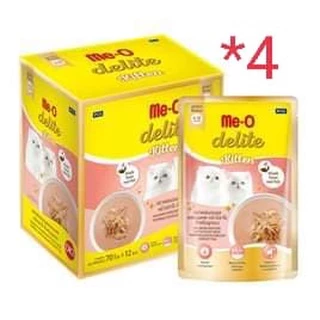 ( ยกลัง) Me-O delite มีโอ ดีไลท์ อาหารเปียกแมว ชนิดซอง 70g มี 48ซอง ยกลัง