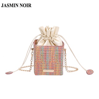 Jasmin Noir กระเป๋าสะพายไหล่ ทรงบักเก็ต แต่งสายโซ่ สําหรับผู้หญิง