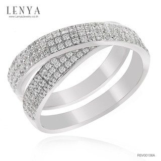 Lenya Jewelry แหวน LENYA ETERNAL ประดับด้วย SWAROVSKI ZIRCONIA ดีไซน์แหวนซ้อนแหวนตัวเรือนเงินแท้ชุบทองคำขาว