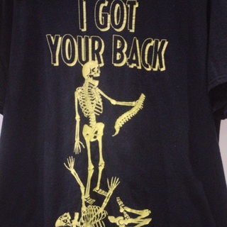 เสื้อยืดมือสอง Usa I Got Your Back โครงกระดูกเรืองแสง Size XL.อก24/ยาว30.5