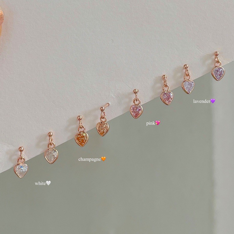SissyJewelry // ต่างหูเงินแท้ รุ่น Heart ball post (Rosegold-plated)