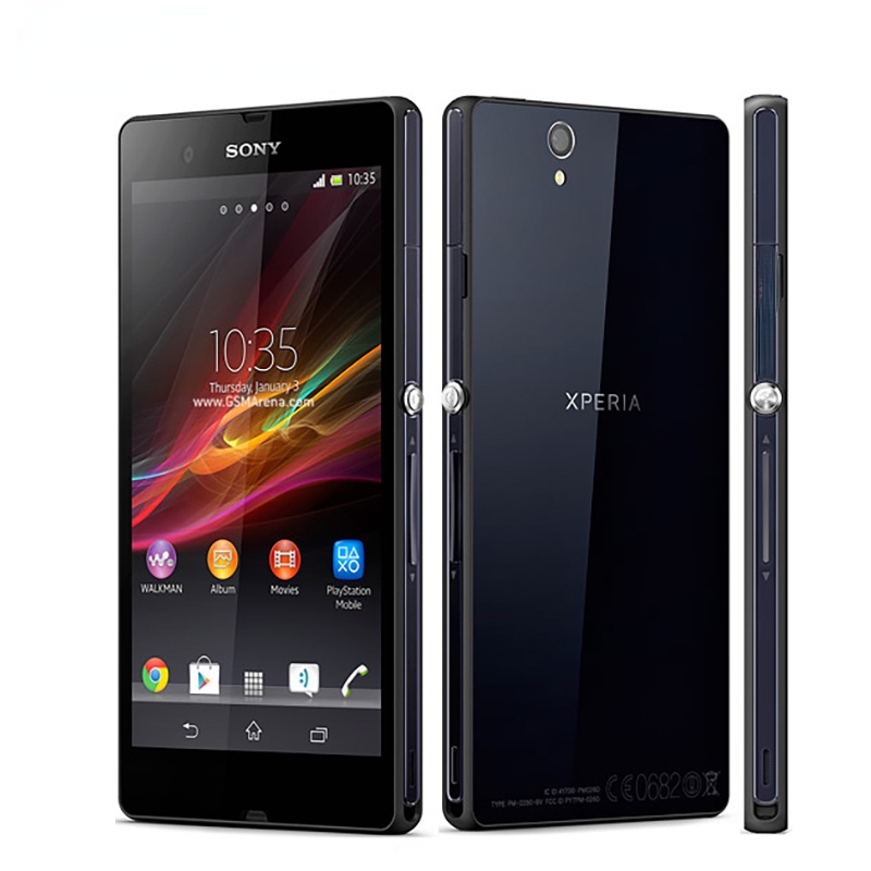 Sony Xperia Z C6602 C6603 เดิมปลดล็อคโทรศัพท์มือถือ 3G 4G โทรศัพท์ 5.0 Quad-Core 16GB 2GB RAM 1080P 