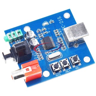 บอร์ดถอดรหัสการ์ดเสียง 5V USB HIFI PCM2704 DAC เป็น S/PDIF เอาท์พุตอนาล็อก 3.5 มม. F/PC