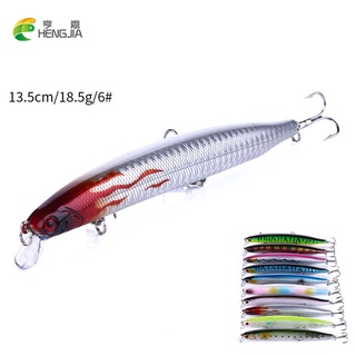 Hengjia เหยื่อตกปลาประดิษฐ์ แบบแข็ง ตา 3D Eyes13.5 ซม. 18.5 กรัม 1 ชิ้น Floating Minnow Fishing Lures