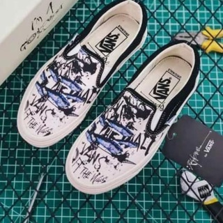 Vans Vault OG Slip On LX Ralph Steadman Blue Tuna Import Chinese BNIB คุณภาพสูง 100% สําหรับผู้ชาย ผู้หญิง