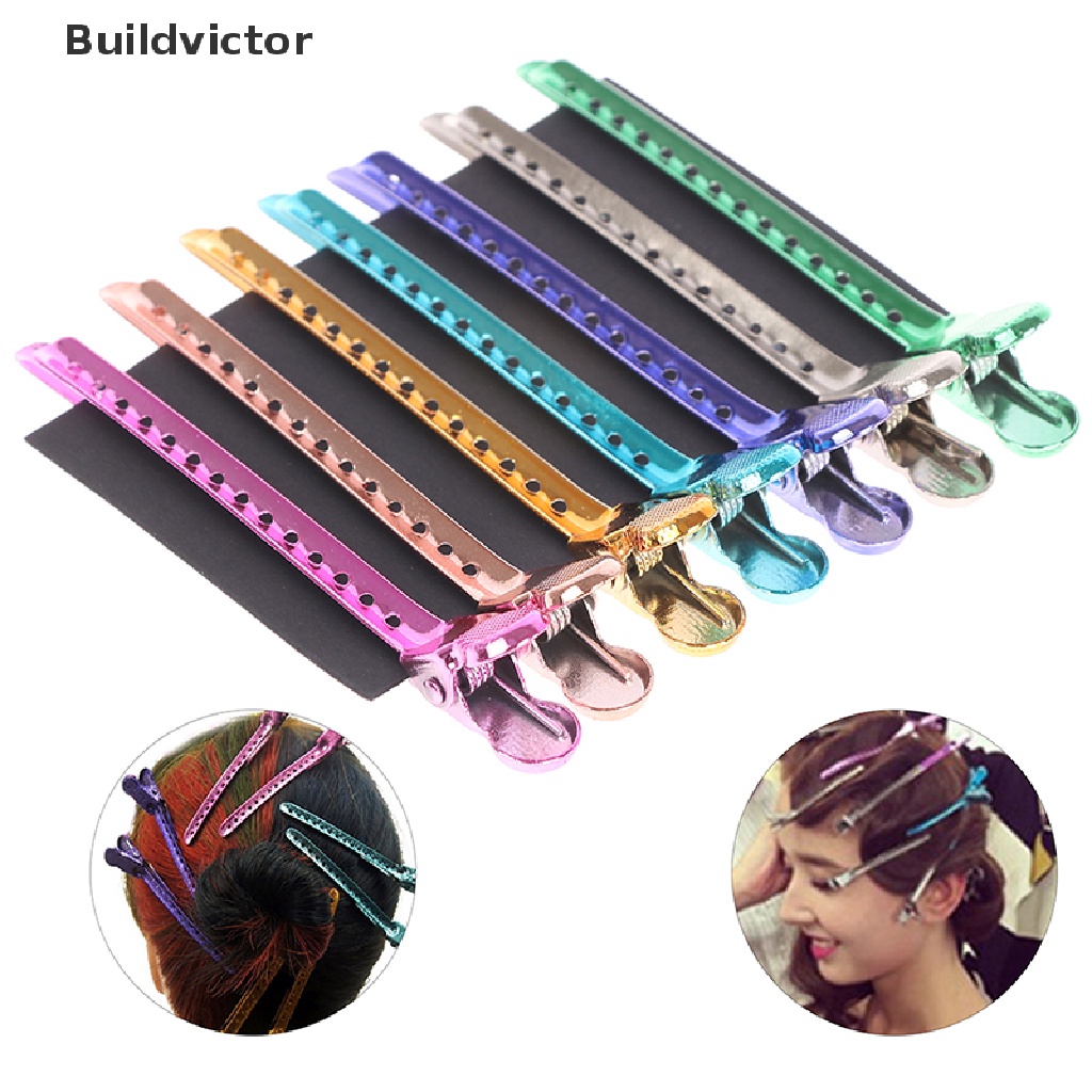 【Buildvictor】กิ๊บปากจระเข้ โลหะ สําหรับร้านทําผม 6 ชิ้น