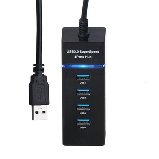 ﻿แบบพกพาUSB 3.0ความเร็วสูงSuper 4พอร์ตHubที่มีแสงนำอัลตร้าสลิมUSB S Plitterอะแดปเตอร์เคเบิ้ลสำหรับโน๊ตบุ๊ค, USBแฟลชไดรฟ์