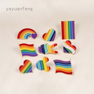 Yayuanfeng Pride เข็มกลัดรูปธงชาติสายรุ้งน่ารักสําหรับติดเสื้อแจ็คเก็ต