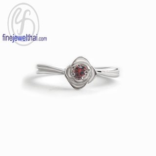 Finejewelthai-แหวนโกเมน-โกเมน-แหวนพลอย-แหวนเงินแท้-พลอยประจำเดือนเกิด-Garnet-Silver-Ring-Birthstone-R1375gm