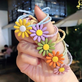 พร้อมส่ง🇹🇭ยางรัดผมลายดอกเดซี่ สไตล์เกาหลียางรัดผม ดอกไม้ น่ารักมาก🌼🌸