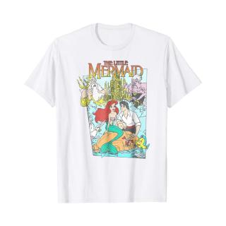 เสื้อยืดใหม่Disney The Little Mermaid Vintage Cover Graphic T-Shirt hODAขนาดเต็ม S-4XL